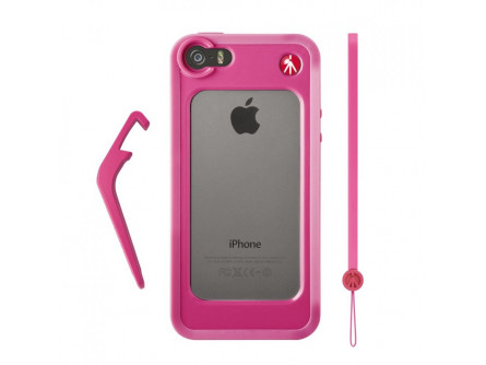 Рожевий бампер для iPhone 5 / 5S + опора + ремінець на зап'ясті