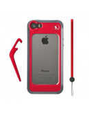 Червоний бампер для iPhone 5 / 5S + опора + ремінець на зап'ясті